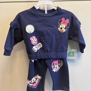 Disney Baby Navy and Pink Minnie Mouse Sweatshirt Set